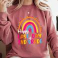 Rainbow Last Day Of 2nd Grade Teacher Student Graduation For Men Women Kids Comfort Colors Sweatshirt Crimson
