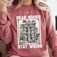 Read Books Stay Weird Introvert Book Lover Book Comfort Colors Sweatshirt Crimson