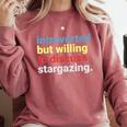 Retro Introverted But Willing Stargazing Lover Comfort Colors Sweatshirt Crimson