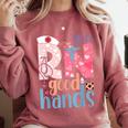 You RN Good Hands Cute Nurse Nursing Student Graduation Comfort Colors Sweatshirt Crimson