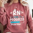 RN In Progress Loading Future Nurse Graduation Lover Comfort Colors Sweatshirt Crimson