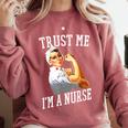 Rosie Riveter Nurse Shirt Nurse Graduation Shirt Comfort Colors Sweatshirt Crimson