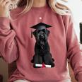 Russian Terrier Dog Graduation Cap Graduate Owner Grad Comfort Colors Sweatshirt Crimson