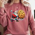 Santa Holding Cookie Xmas Baker Introvert Christmas Comfort Colors Sweatshirt Crimson