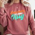 Sarcasm It's How I Hug Sarcastic Humor Introvert Comfort Colors Sweatshirt Crimson