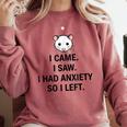 I Came I Saw I Had Anxiety So I Left Introvert Tee Comfort Colors Sweatshirt Crimson