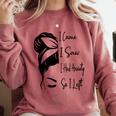 I Came I Saw I Had Anxiety So I Left Messy Bun Introvert Comfort Colors Sweatshirt Crimson I Came I Saw I Had Anxiety So I Left Messy Bun Introvert Comfort Colors Sweatshirt Crimson