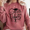 That Says Senior Vibes Graduation Diploma School Spirit Comfort Colors Sweatshirt Crimson