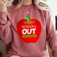 School Is Out Forever Graduation Humor Comfort Colors Sweatshirt Crimson