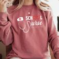 School Nurse Nursing Graduate School Graduation Comfort Colors Sweatshirt Crimson