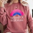 Secretly Bisexual Bi Introvert Bi Pride Antisocial LGBTQ Comfort Colors Sweatshirt Crimson