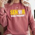 Senior 2018 Class President-School Colors Graduation Comfort Colors Sweatshirt Crimson