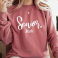 Senior 2020 Class Of 2020 Graduation Women Her Girl Comfort Colors Sweatshirt Crimson