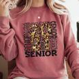 Senior 2021 Grad Class Of 2021 Graduation Leopard Cheetah Comfort Colors Sweatshirt Crimson