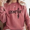 Senior 2021 Lacrosse Sticks And Ball Graduation Comfort Colors Sweatshirt Crimson