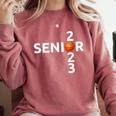 Senior 2023 Basketball Graduation Party Comfort Colors Sweatshirt Crimson