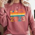 Senior 2023 Retro Class Of 2023 Seniors Graduation 23 Comfort Colors Sweatshirt Crimson