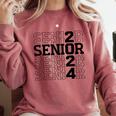Senior 2024 Class Of 2024 Graduation 2024 Women Boy Girl Comfort Colors Sweatshirt Crimson