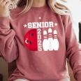 Senior 2025 Bowling Player Class Of 2025 Graduation Seniors Comfort Colors Sweatshirt Crimson