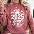 Senior 2025 Cheer Team Mom High School Graduation Outfit Comfort Colors Sweatshirt Crimson