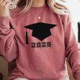 SENIOR 2025 Cute Graduation Class Of 2025 Graduate Comfort Colors Sweatshirt Crimson