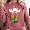 Senior 2025 Graduation Caterpillar For Kids Cute Coquette Comfort Colors Sweatshirt Crimson