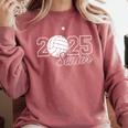 Senior 2025 Volleyball Mom High School Graduation Outfit Pro Comfort Colors Sweatshirt Crimson