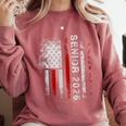 Senior 2026 American Flag Shirt USA Graduation Class Of 2026 Comfort Colors Sweatshirt Crimson