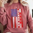 Senior 2026 Baseball American Flag Class Of 2026 Graduation Comfort Colors Sweatshirt Crimson