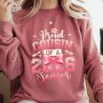 Senior 2026 Class Of 26 Coquette Pink Bow Graduation Cousin Comfort Colors Sweatshirt Crimson