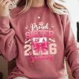 Senior 2026 Class Of 26 Coquette Pink Bow Graduation Sister Comfort Colors Sweatshirt Crimson