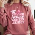 Senior 2026 Class Of 2026 Cute Coquette Pink Bow Graduation Comfort Colors Sweatshirt Crimson