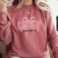 Senior 2026 Coquette Pink Bow Graduation 2026 Class Of 2026 Comfort Colors Sweatshirt Crimson