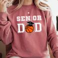 Senior 2026 Dad Basketball Graduation Comfort Colors Sweatshirt Crimson