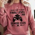 Senior 2026 Final Level Gamer Graduation 2026 Comfort Colors Sweatshirt Crimson