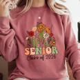 Senior 2026 Graduate Class Of 2026 Wildflowers Graduation Comfort Colors Sweatshirt Crimson