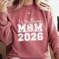 Senior 2026 Wrestling Mom Proud Senior 2026 Mom Graduation Comfort Colors Sweatshirt Crimson