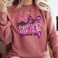 Senior 2027 Class Of 2027 Coquette Girl Pink Graduation 2027 Comfort Colors Sweatshirt Crimson