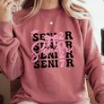 Senior 2027 Class Of 2027 Coquette Pink Bow Graduation 2027 Comfort Colors Sweatshirt Crimson