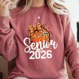 Senior Basketball Class Of 2026 Coquette Graduation Day Comfort Colors Sweatshirt Crimson