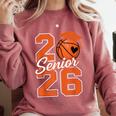 Senior Basketball Class Of 2026 Crew Basketball Graduation Comfort Colors Sweatshirt Crimson