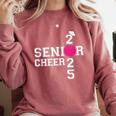 Senior Cheerleader Cheer Class Of 2025 Graduation Graduate Comfort Colors Sweatshirt Crimson