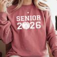 Senior Cheerleader Cheer Class Of 2026 Graduation Graduate Comfort Colors Sweatshirt Crimson
