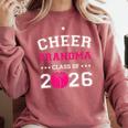 Senior Cheerleader Grandma Cheer Class Of 2026 Graduation Comfort Colors Sweatshirt Crimson