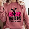 Senior Cheerleader Mom Cheer Class Of 2025 Graduation Women Comfort Colors Sweatshirt Crimson