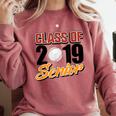 Senior Class Of 2019 Tshirt Graduation School Baseball Comfort Colors Sweatshirt Crimson