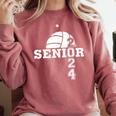 Senior Class Of 2024 Volleyball Seniors School Graduation Comfort Colors Sweatshirt Crimson