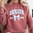 Senior Class Of 2026 Graduation Girly Floral Coquette Bow Comfort Colors Sweatshirt Crimson