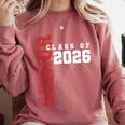 Senior Class Of 2026 Graduation Grad 26 Comfort Colors Sweatshirt Crimson