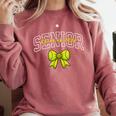 Senior Class Of 2026 Tennis Coquette Bow Graduation Premium Comfort Colors Sweatshirt Crimson